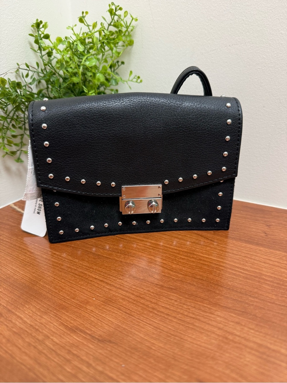 Express Black Studded Cross Body Bag NWT